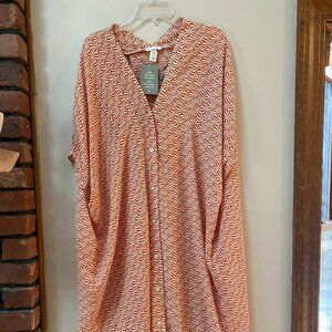 H&M Oversized Kaftan Dress XS/S Orange/patterned